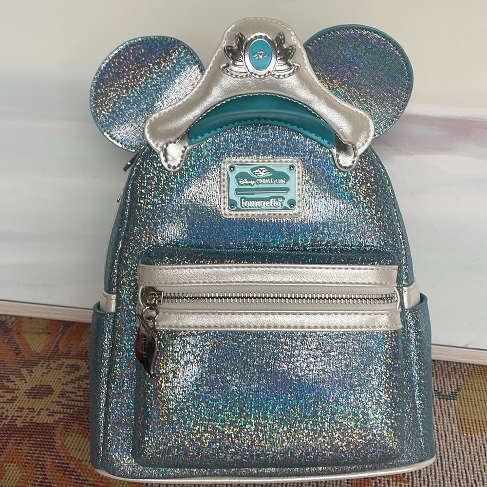 Disney Cruise Line Loungefly Mini Backpack - 25th Anniversary - Shimmering Seas - Picture 3 of 16